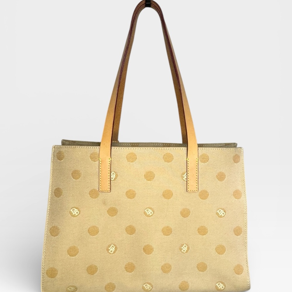 Dooney & Bourke Gold Polka Dot Tote - Picture 2 of 10